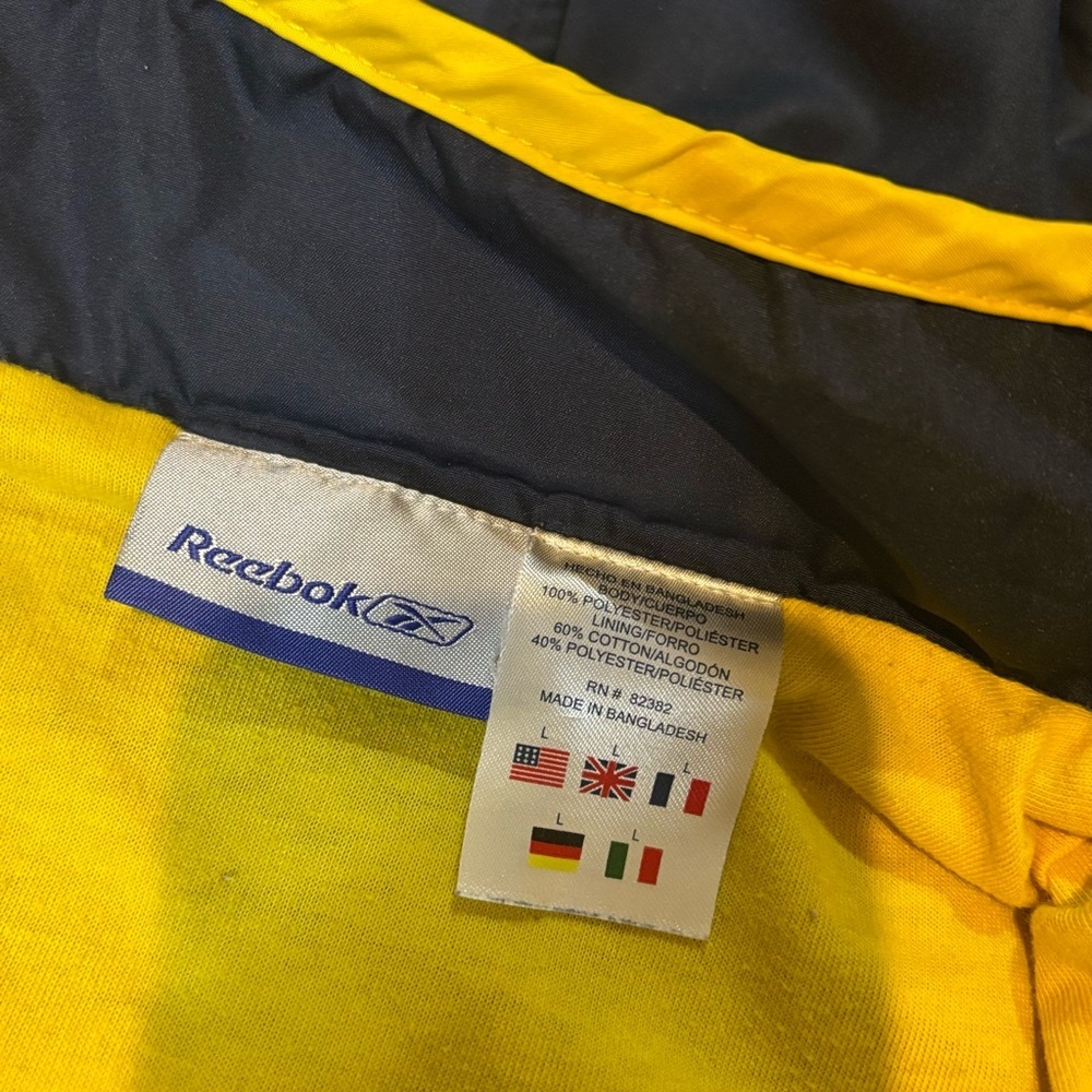 Reebok Y2K Yellow Navy Windbreaker Jacket Youth Large Runs Smaller colorblock - Picture 5 of 9